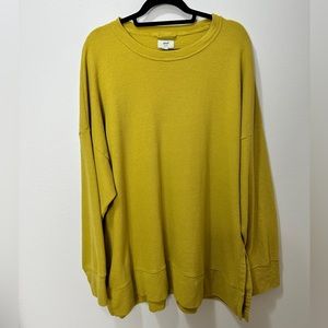 Aerie Women’s XXL Chartreuse Green Pullover Sweatshirt Oversized Crewneck Tunic